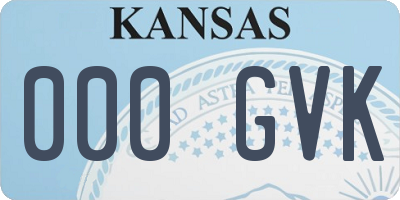 KS license plate 000GVK