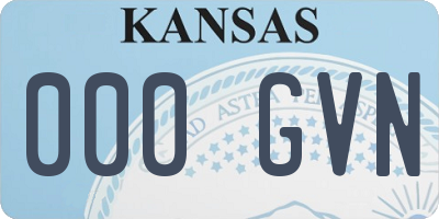 KS license plate 000GVN