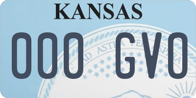 KS license plate 000GVO