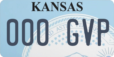 KS license plate 000GVP