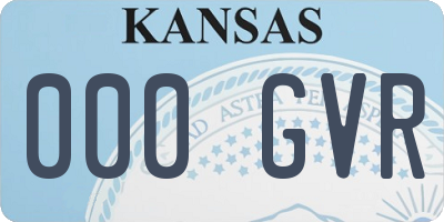 KS license plate 000GVR
