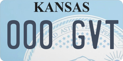 KS license plate 000GVT
