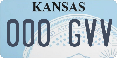 KS license plate 000GVV