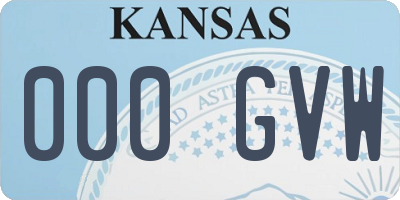 KS license plate 000GVW