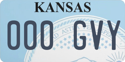 KS license plate 000GVY