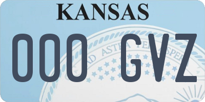 KS license plate 000GVZ
