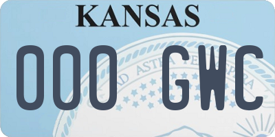 KS license plate 000GWC