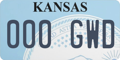 KS license plate 000GWD