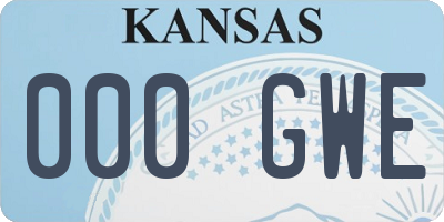 KS license plate 000GWE