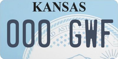 KS license plate 000GWF