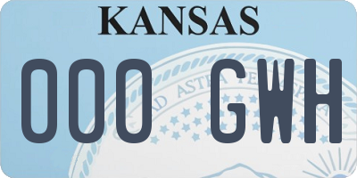 KS license plate 000GWH