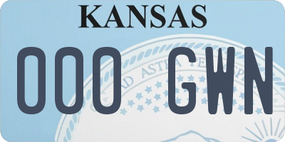 KS license plate 000GWN