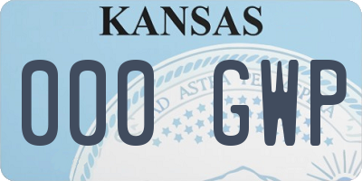 KS license plate 000GWP