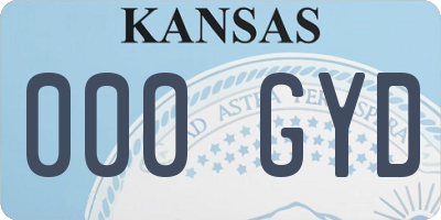 KS license plate 000GYD