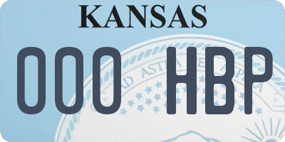 KS license plate 000HBP