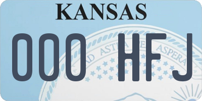 KS license plate 000HFJ