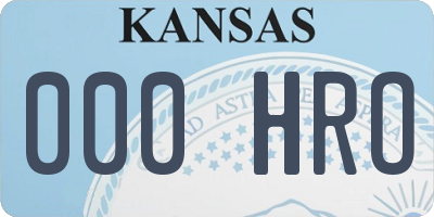 KS license plate 000HRO