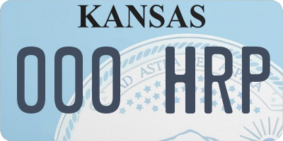 KS license plate 000HRP