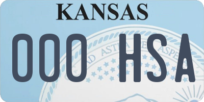 KS license plate 000HSA
