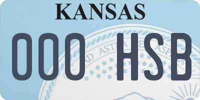 KS license plate 000HSB