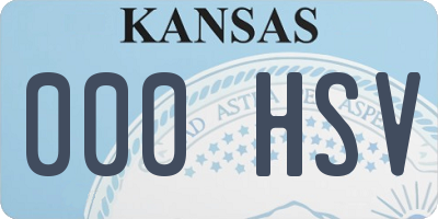 KS license plate 000HSV