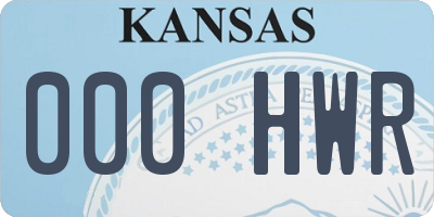 KS license plate 000HWR