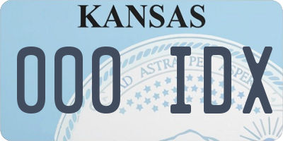 KS license plate 000IDX