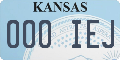 KS license plate 000IEJ