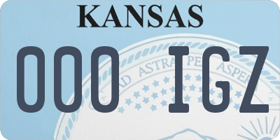 KS license plate 000IGZ