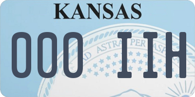KS license plate 000IIH