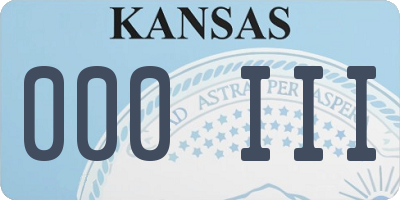 KS license plate 000III