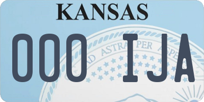 KS license plate 000IJA