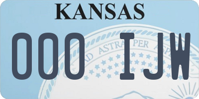KS license plate 000IJW