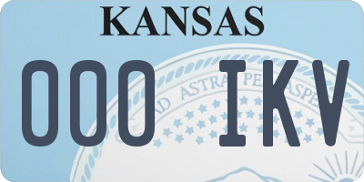 KS license plate 000IKV