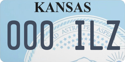 KS license plate 000ILZ