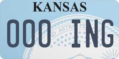 KS license plate 000ING