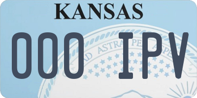 KS license plate 000IPV