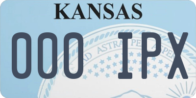 KS license plate 000IPX
