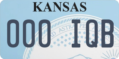 KS license plate 000IQB