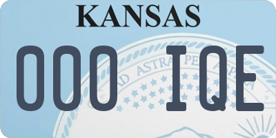 KS license plate 000IQE