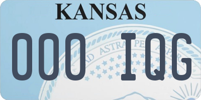 KS license plate 000IQG