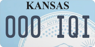 KS license plate 000IQI