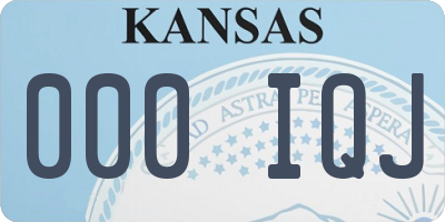 KS license plate 000IQJ