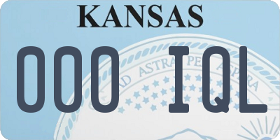 KS license plate 000IQL