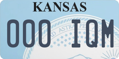 KS license plate 000IQM