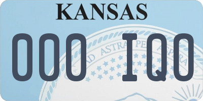 KS license plate 000IQO