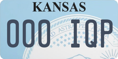 KS license plate 000IQP