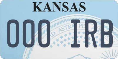 KS license plate 000IRB