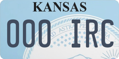 KS license plate 000IRC