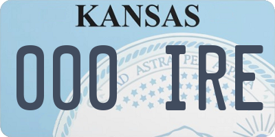 KS license plate 000IRE